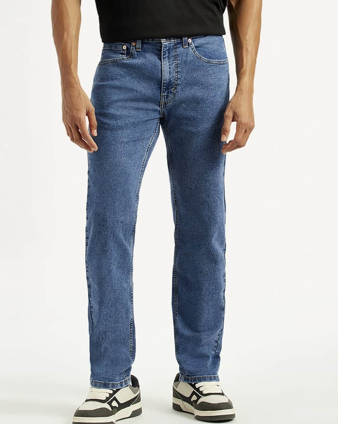 LEVI'S Men Lightly Washed Straight Jeans For Men (Indigo, 34)