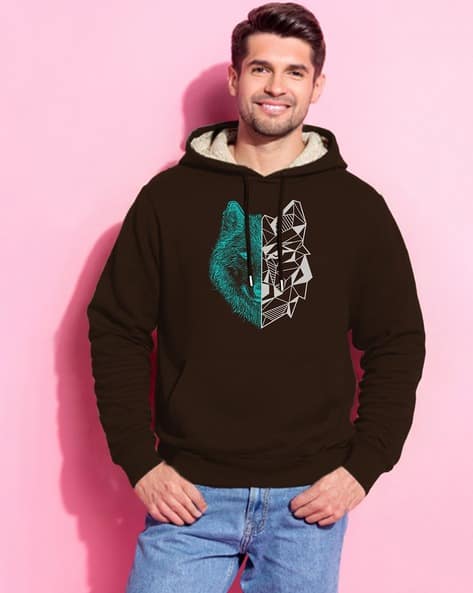 Men Graphic Print Regular Fit Hoodie