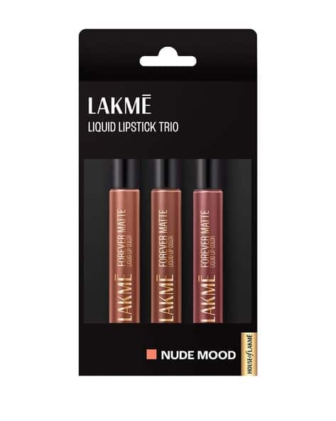 LAKME Set of 3 Forever Matte Liquid Lipsticks-Nude Moods Offers & Cashback