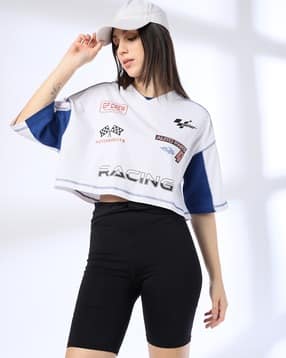 Women Typographic Print Boxy Fit Top