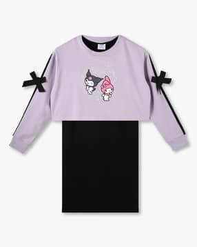 Girls Graphic Print Twofer Dress