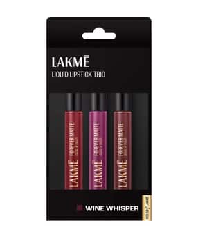 lakme Set of 3 Forever Matte Liquid Lipsticks-Wine Whisper-picture-29