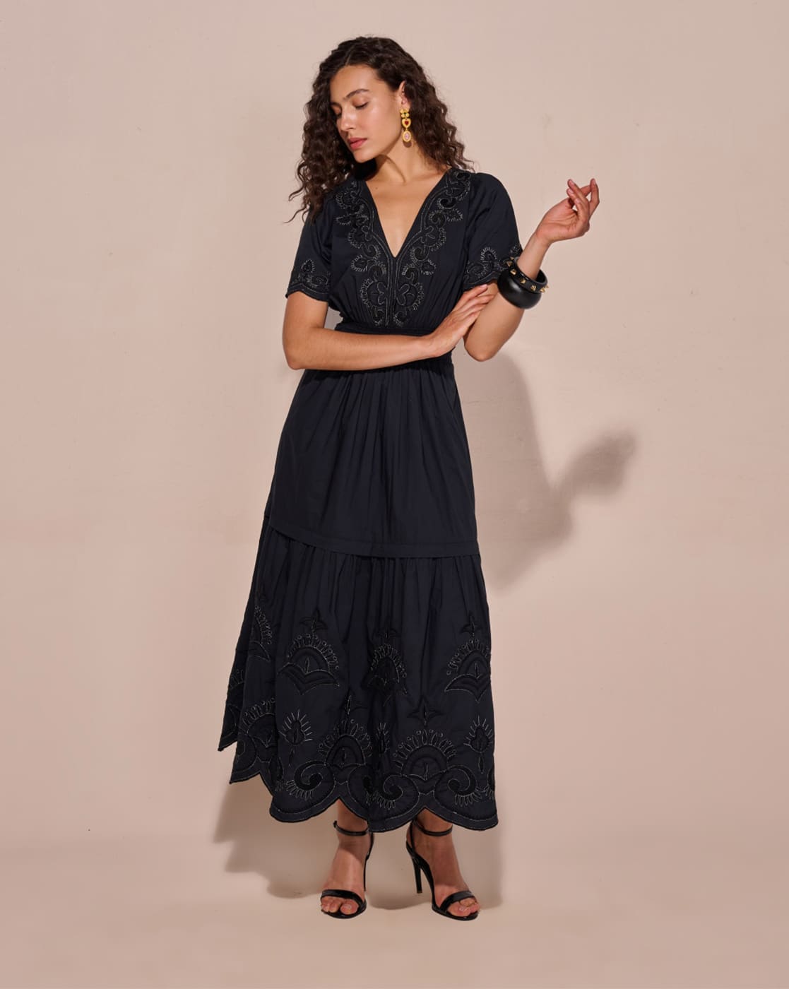 Buy STYLE ISLAND Women Embellished Fit & Flare Dress | Black Color