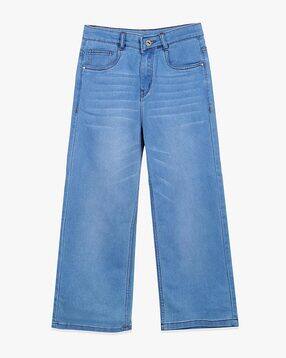 Girls Mid Rise Straight Jeans
