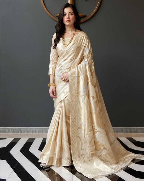 Saree mall Floral Print Design Zari Silk Saree