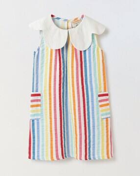 Girls Striped A-Line Dress