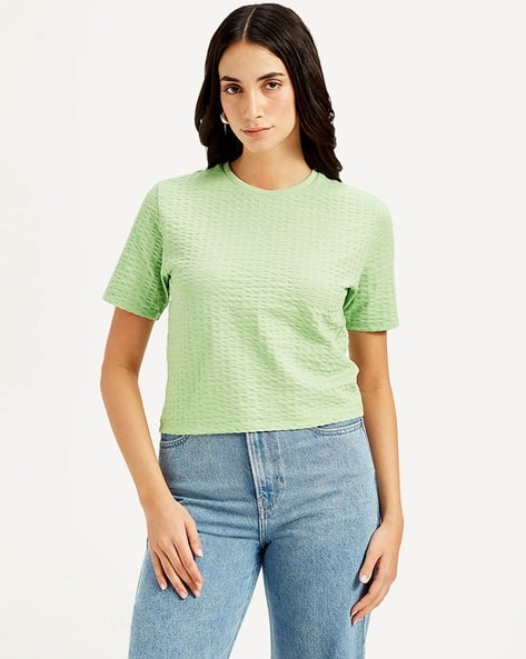 LEVI'S Women Patterned Relaxed Fit Crew-Neck Top