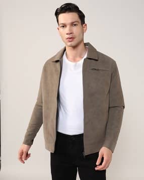 lee cooper Men Regular Fit Zip-Front Harrington Jacket-picture-49