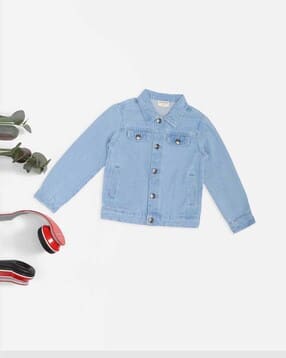 Boys Regular Spread Collar Jacket-image-1