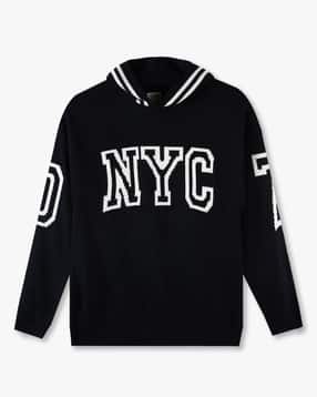 Boys Typographic Hooded-Neck Sweater-image-9