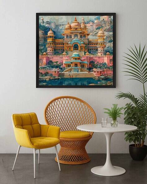 999store Indian Palaces Canvas Framed Wall Art Painting