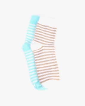 Women Pack of 2 Striped Mid-Calf Length Socks-image-11