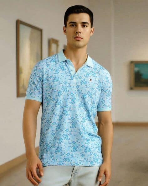 LOUIS PHILIPPE Micro Print Slim Fit Polo T-shirt