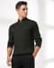 Men Cable-Knit Slim Fit Mock Neck Pullover