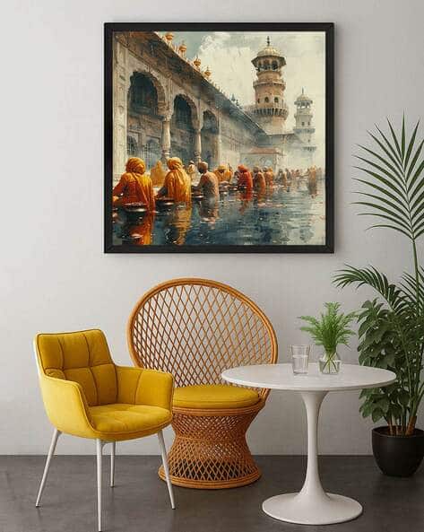 999store Holy Bath Canvas Framed Wall Art Painting