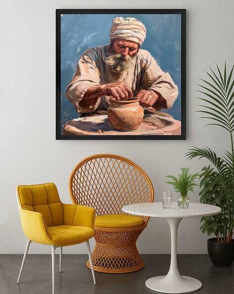 999store Square Framed Rustic Artisan Canvas Wall Art