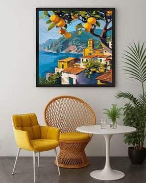 999store Lemon Orchard Square Framed Canvas Wall Art-picture-26