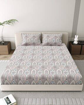 Cotton Floral Print Bedsheet Set-image-0
