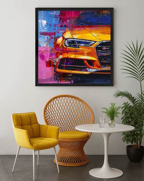 999store Car Canvas Framed Wall Art Painting