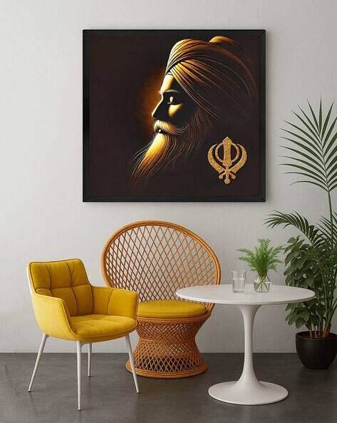 999store Sikh Guru Silhouette Canvas Wall Art