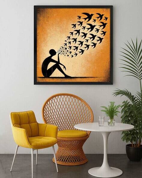 999store Expressive Silhouette Framed Canvas Wall Art