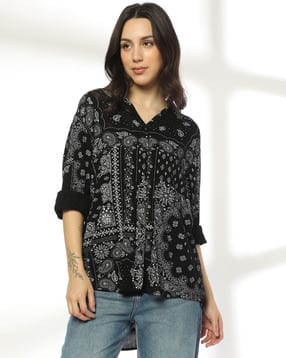 Women Paisley Print Loose Fit Shirt