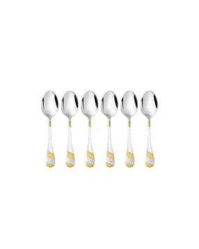 fns Set of 6 Gold-Plated Dinner Spoons-picture-15