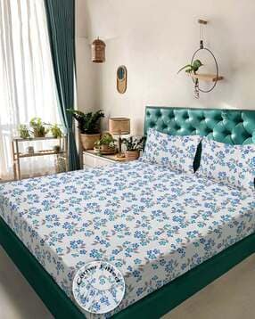 klotthe  Fitted Double Bedsheet with 2 Pillow Covers-picture-15