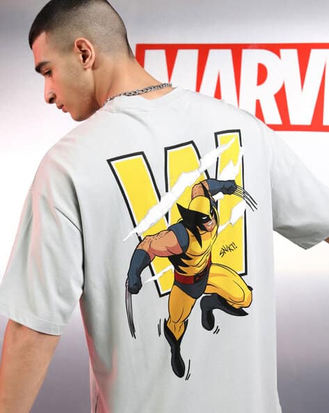 Highlander Men X-Men Print Oversized Round-Neck T-Shirt