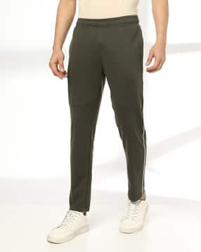 Men Straight Track Pants with Contrast Piping