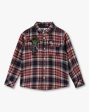 Boys Checked Relaxed Fit Shirt