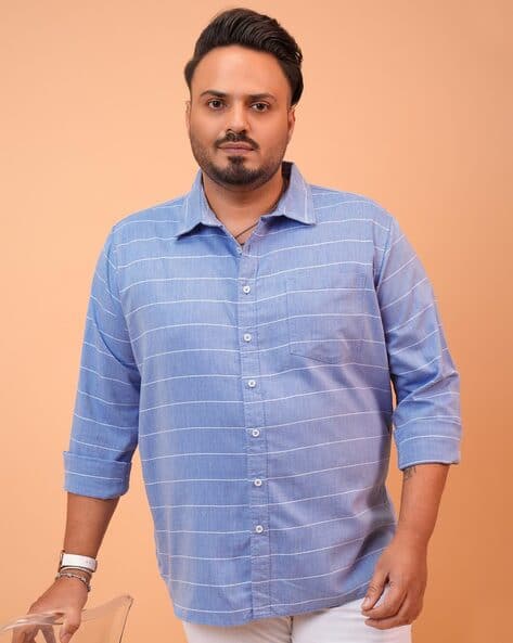 Highlander Men Striped Regular Fit Shirt with Patch Pocket