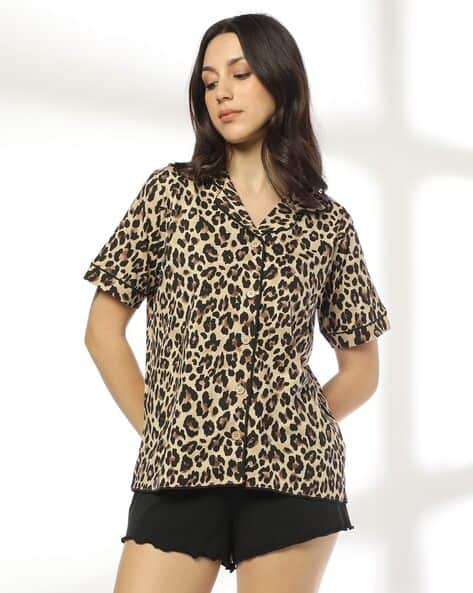 Leopard Print Top Cheetah Clothing And Accessories Buy Beige Tops Tshirts For Women By RIO Online