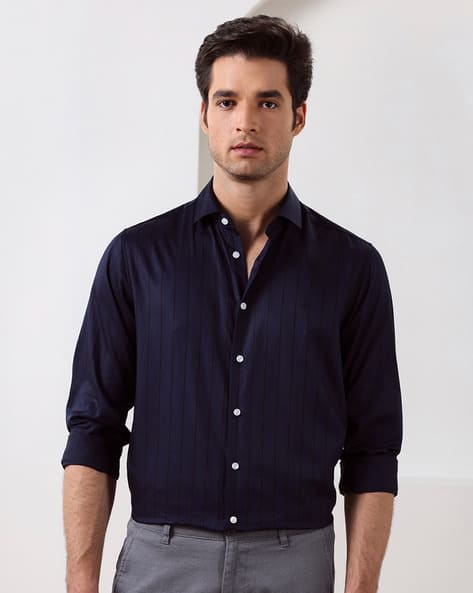 ALDENO Men Stripes Regular Fit Shirt