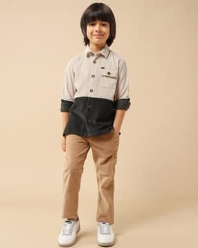 u.s. polo assn. Boys Colourblock Regular Fit Spread-Collar Shirt-picture-35