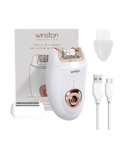 WINSTON Electric Cordless 2 in 1 Body Epilator & Shaver 3W - White