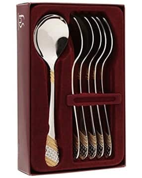 Set of 6 Gold-Plated Soup Spoons