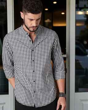 buda jeans co Men Checked Regular Fit Shirt with Curved Hem-picture-13