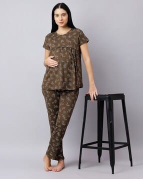 dzzo Women Floral Print Top & Pyjamas Set-picture-30