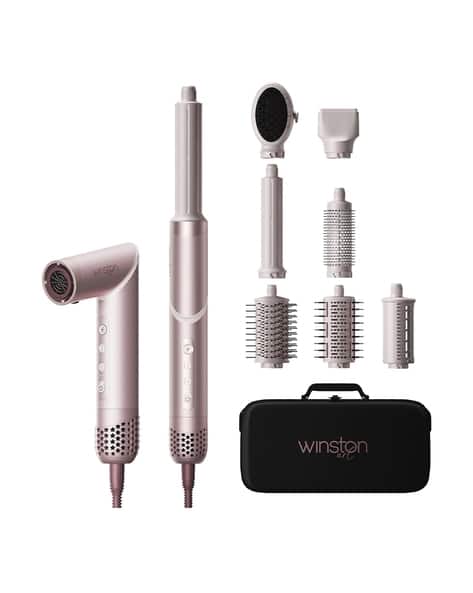 WINSTON Flexy 8 In 1 Professional Hot Air Styler & Hair Dryer Brush - Pink