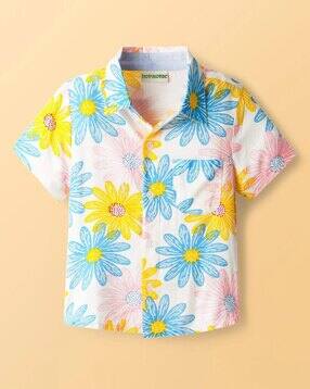Boys Floral Regular Fit Shirt