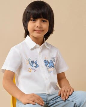 u.s. polo assn. Boys Typographic Print Regular Fit Shirt-picture-40