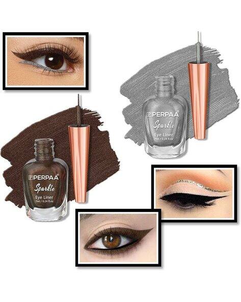 PERPAA Women Set of 2 Waterproof & Long-Lasting Glitter Liquid Eyeliners