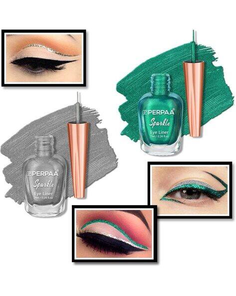 PERPAA Set of 2 Women Waterproof & Long-Lasting Glitter Liquid Eyeliners