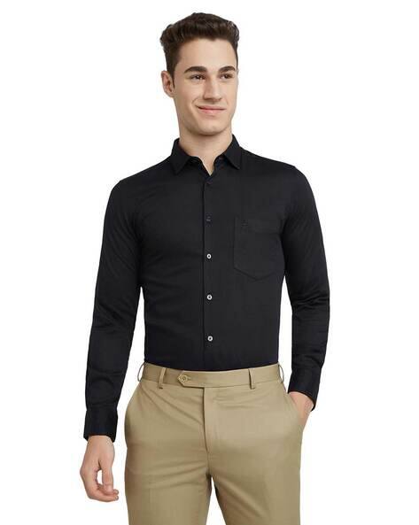 PARX Men Regular Fit Shirt with Patch Pocket