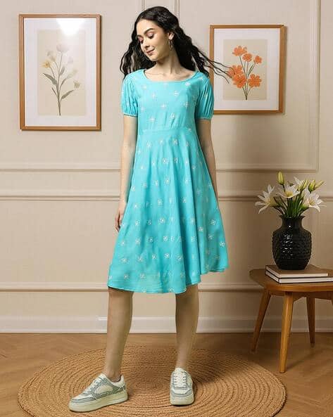 Acai Women Floral Print A-Line Dress
