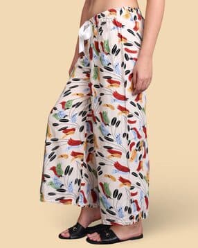 daive Women Floral Print Palazzos with Drawstring Waist-picture-27