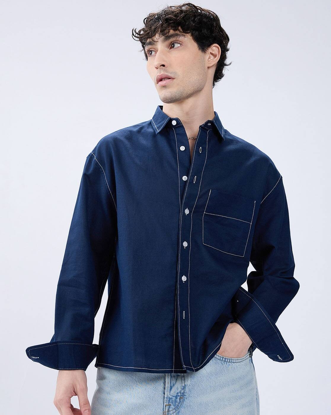 Buy Navy Shirts for Men by Vastrado Online | Ajio.com