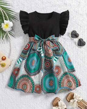 Girls Aztec Print Fit & Flare Dress-image-41