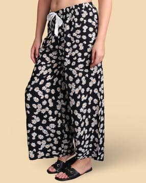 daive Women Floral Print Palazzos with Drawstring Waist-picture-28